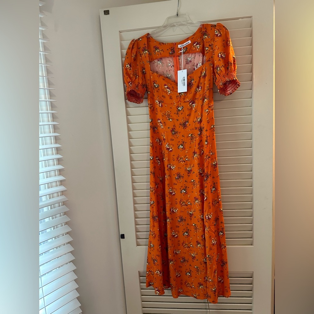The Reformation Lacey dress in August print size 4